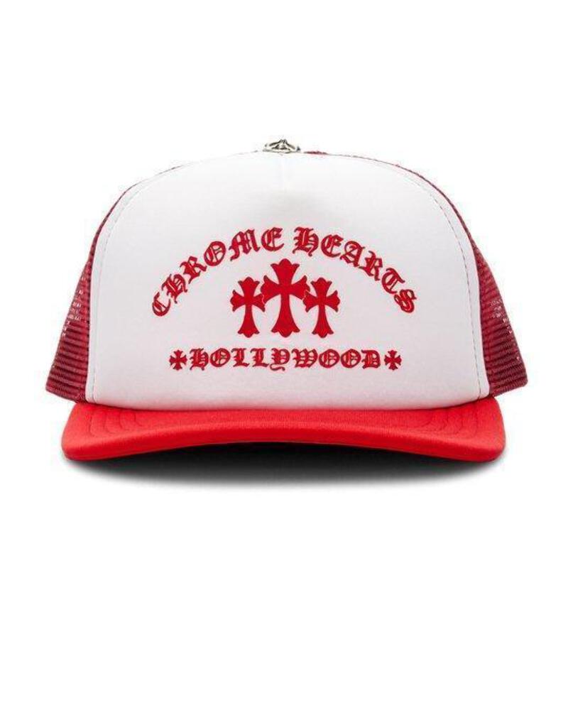 Chrome Hearts Eyechart Trucker Hat Red/White