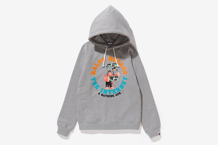 Bape x Ralph Breaks the Internet Hoodie Grey