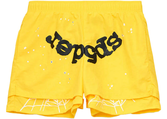 Sp5der OG Web Double Layer Short Yellow