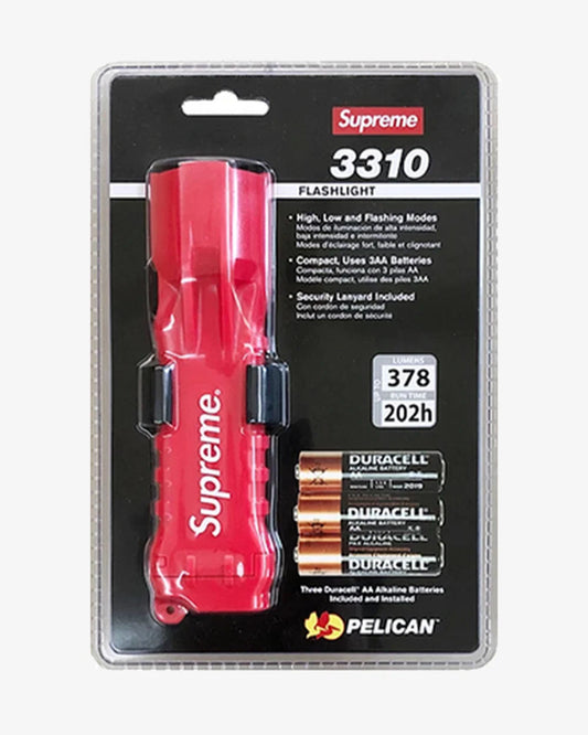 SUPREME X PELICAN RED 3310 FLASHLIGHT